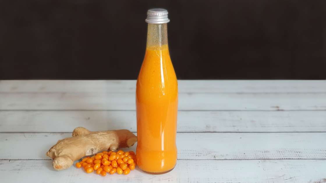 Sea buckthorn juice with ginger, lemon and honey, photo 2