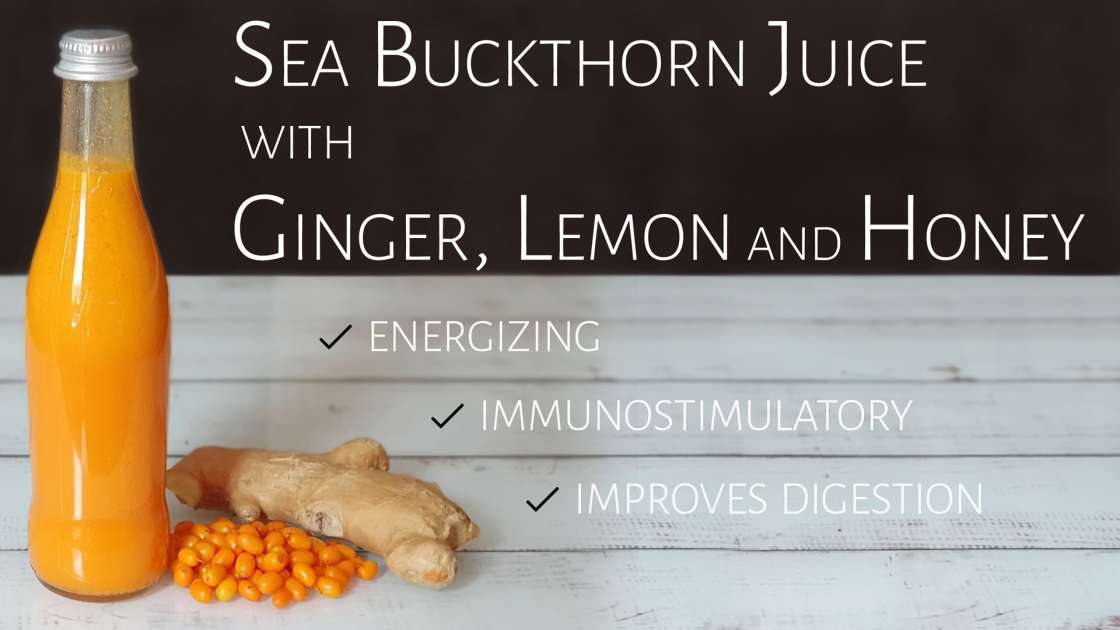 Sea buckthorn juice with ginger, lemon and honey, photo 1