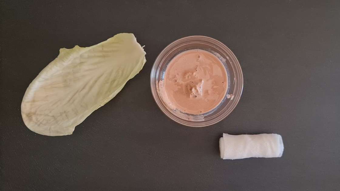 Poultice with clay and cabbage leaf, photo 3