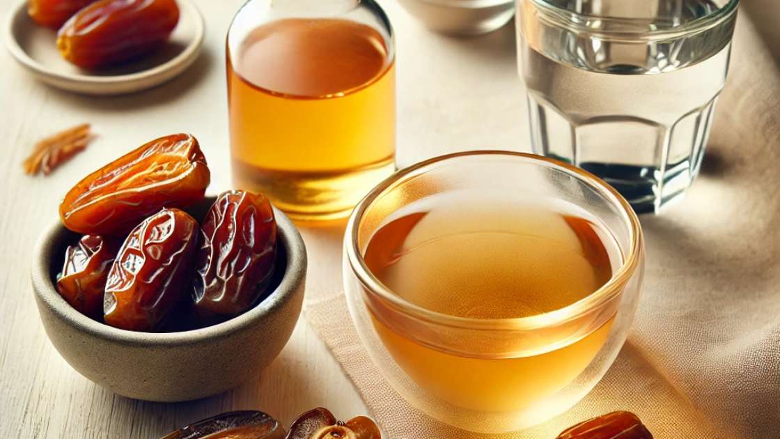 Gargle for sore throats with dates infusion