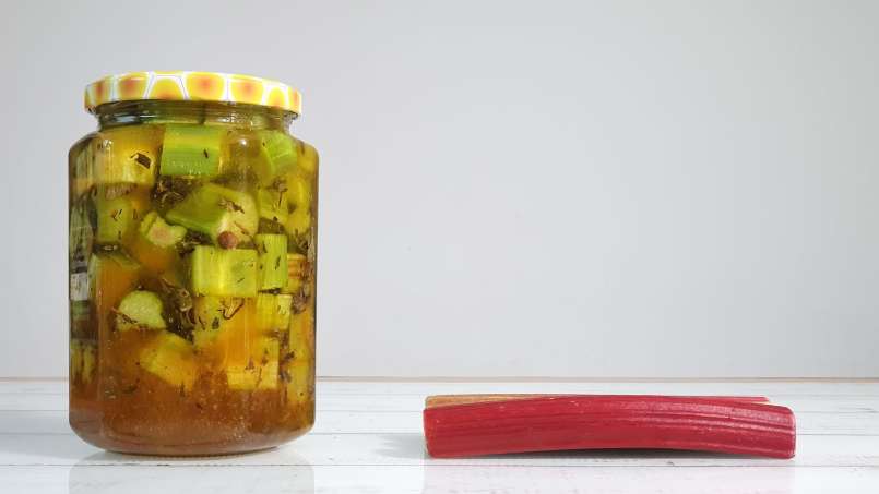 Rhubarb macerate with honey, green tea, mint and various spices, photo 2