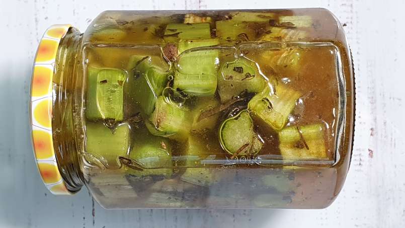 Rhubarb macerate with honey, green tea, mint and various spices, photo 5