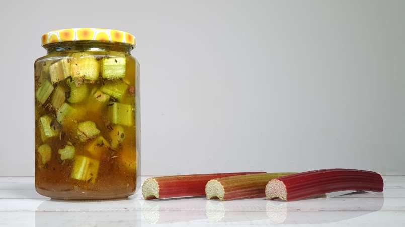 Rhubarb macerate with honey, green tea, mint and various spices, photo 6