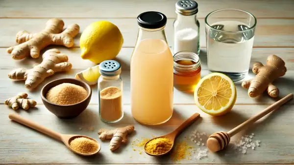 Isotonic drink with ginger and yeast