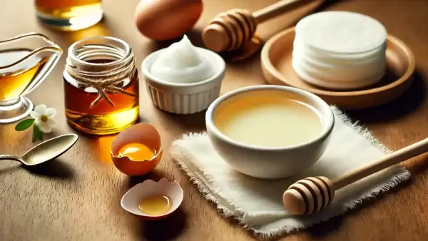 Eye concealer remedy using honey and egg compresses