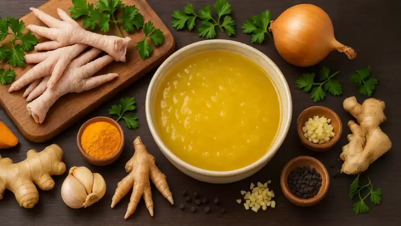 Natural collagen from chicken legs with turmeric, ginger and black pepper