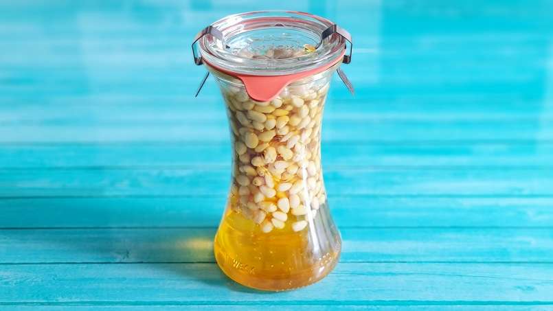 Pine seeds in honey, a natural aphrodisiac, photo 8