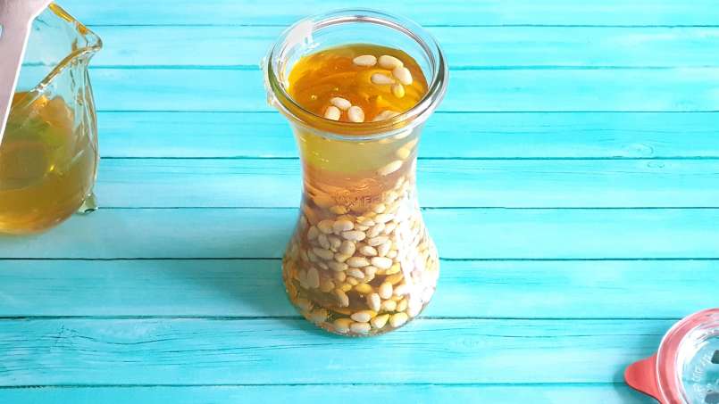 Pine seeds in honey, a natural aphrodisiac, photo 10