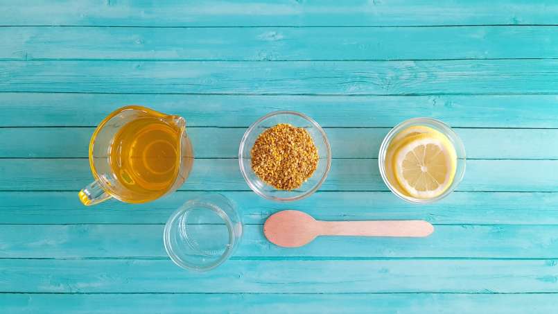 Pollen with lemon and honey in layers, cold macerated, photo 6