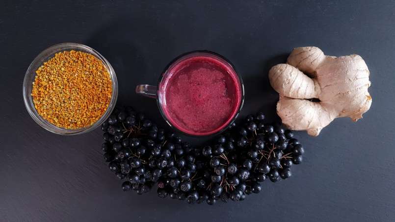 Aronia syrup with honey, pollen, ginger and lemon, photo 8