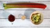 Rhubarb macerate with honey and ginger