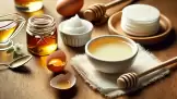 Eye concealer remedy using honey and egg compresses