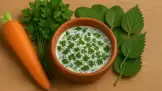 Herbal cure for better eyesight with carrot, parsley, spinach and nettles
